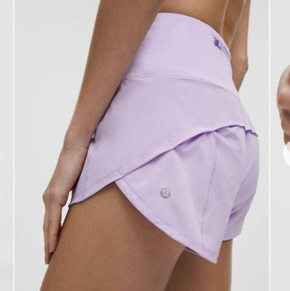 Lululemon Sz 8 Speed Up High-Rise Short 2.5" in Light Purple READ ALTERED